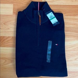 Men’s navy *Tommy Hilfiger* zip neck sweater